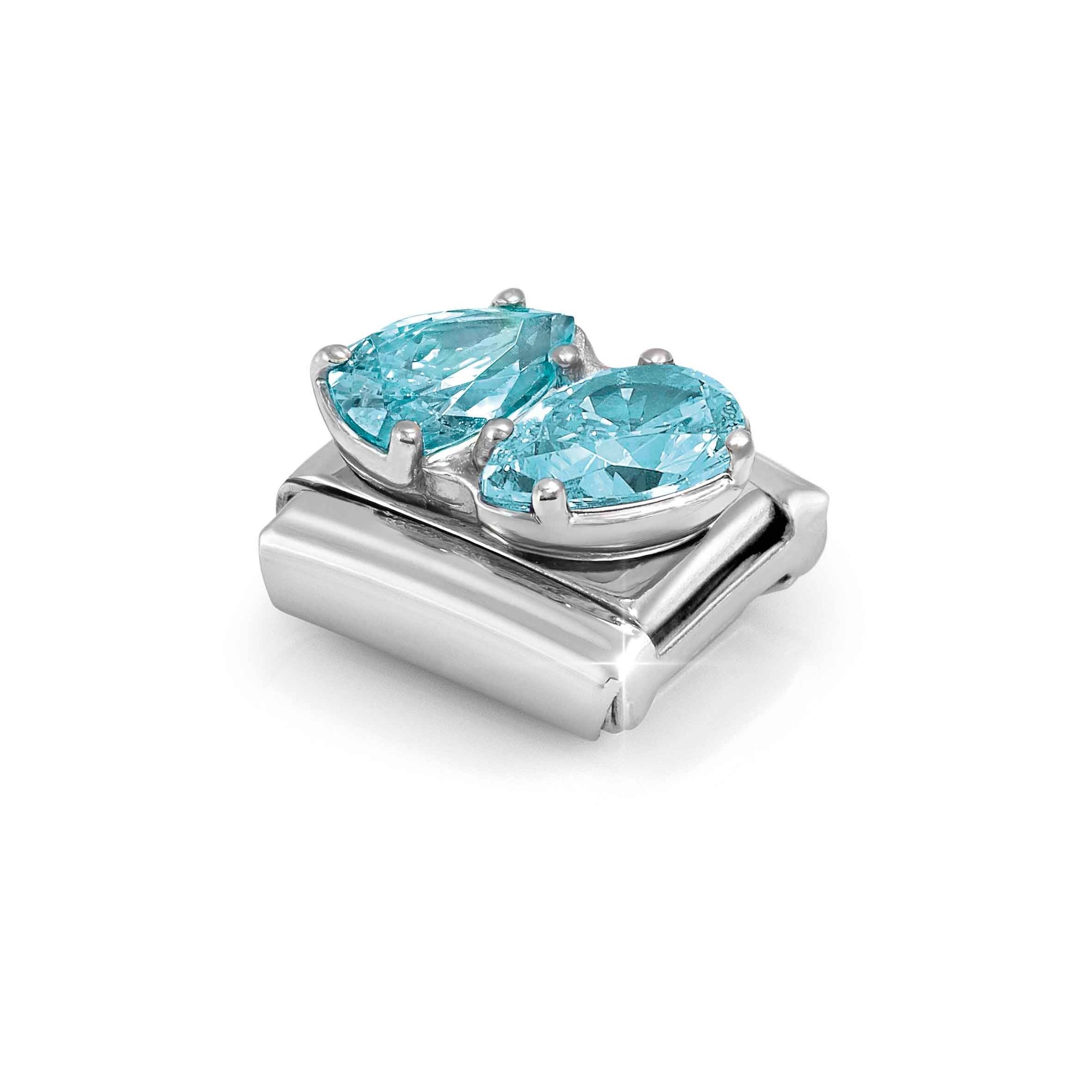 Nomination Classic Sterling Silber charm - 2 Tropfen - Hellblau - Hellblau – Ansicht 5