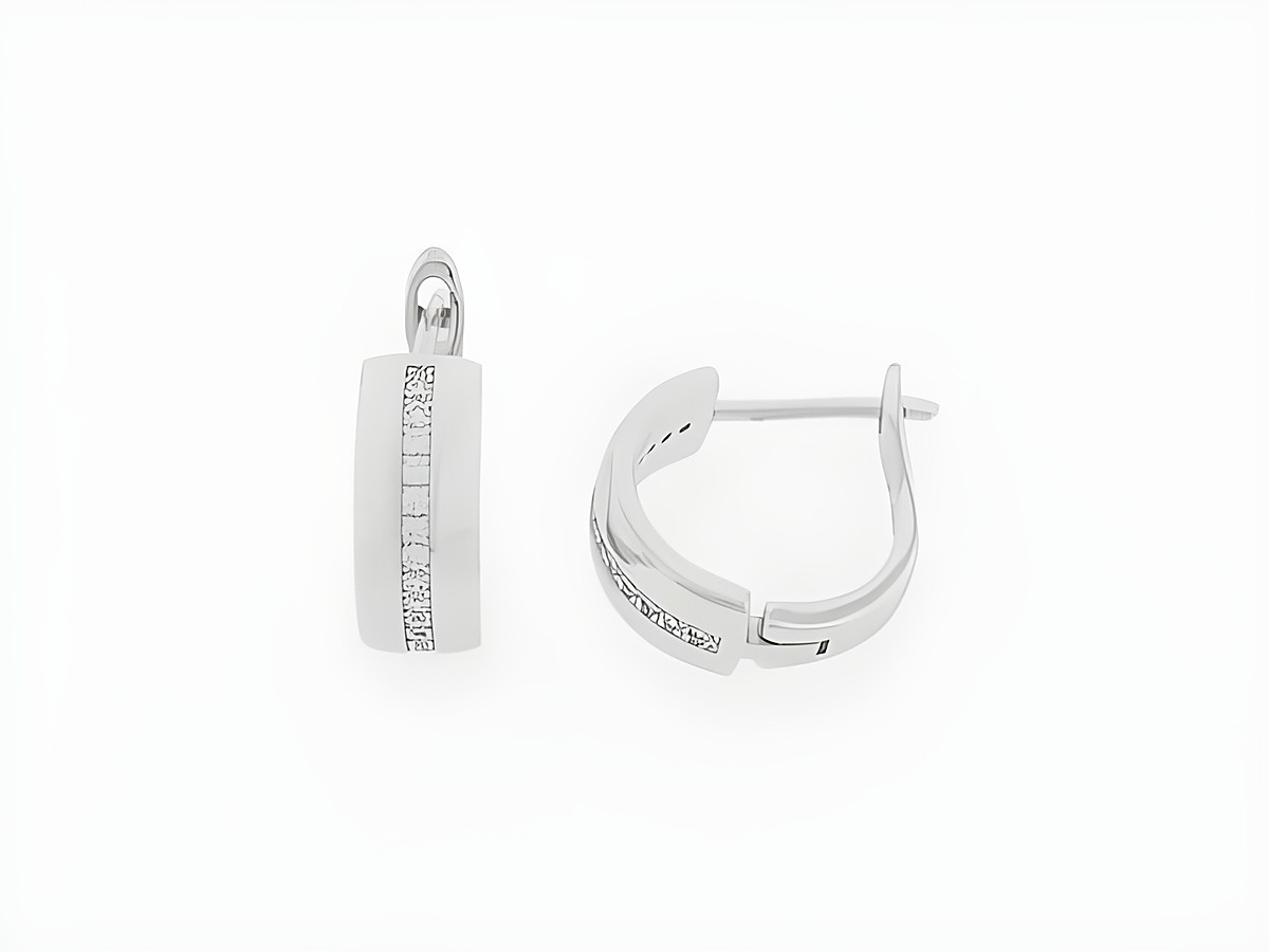 Silber Creolen mit einem Durchmesser von 1,2 cm, verziert mit Zirkonia-Steinen. Maße 15,4 x 5,8 x 2 mm, Hersteller Juwelier Harnisch, für ansprechende Ohrring-Dekoration.