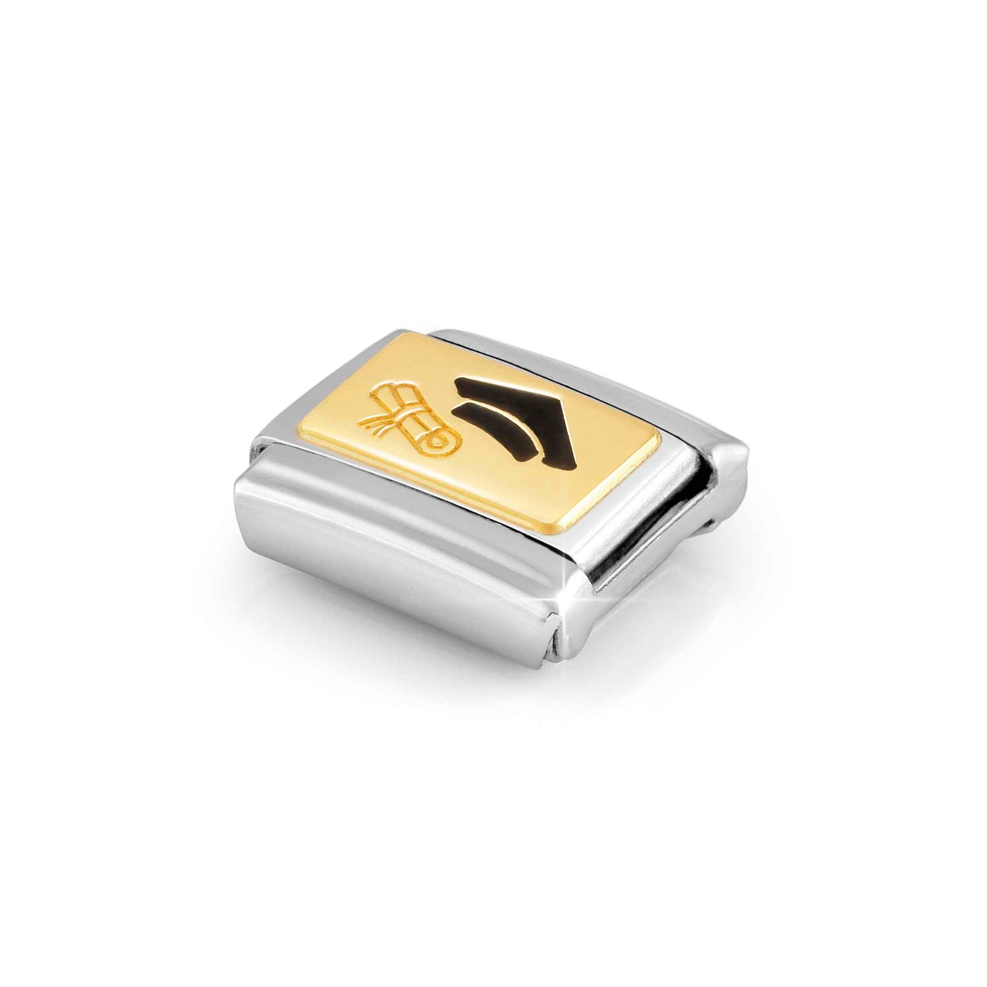 Nomination Composable Classic Charm Doktorhut Diplom schwarz - Edelstahl, Gold 750, Emaille – Ansicht 4