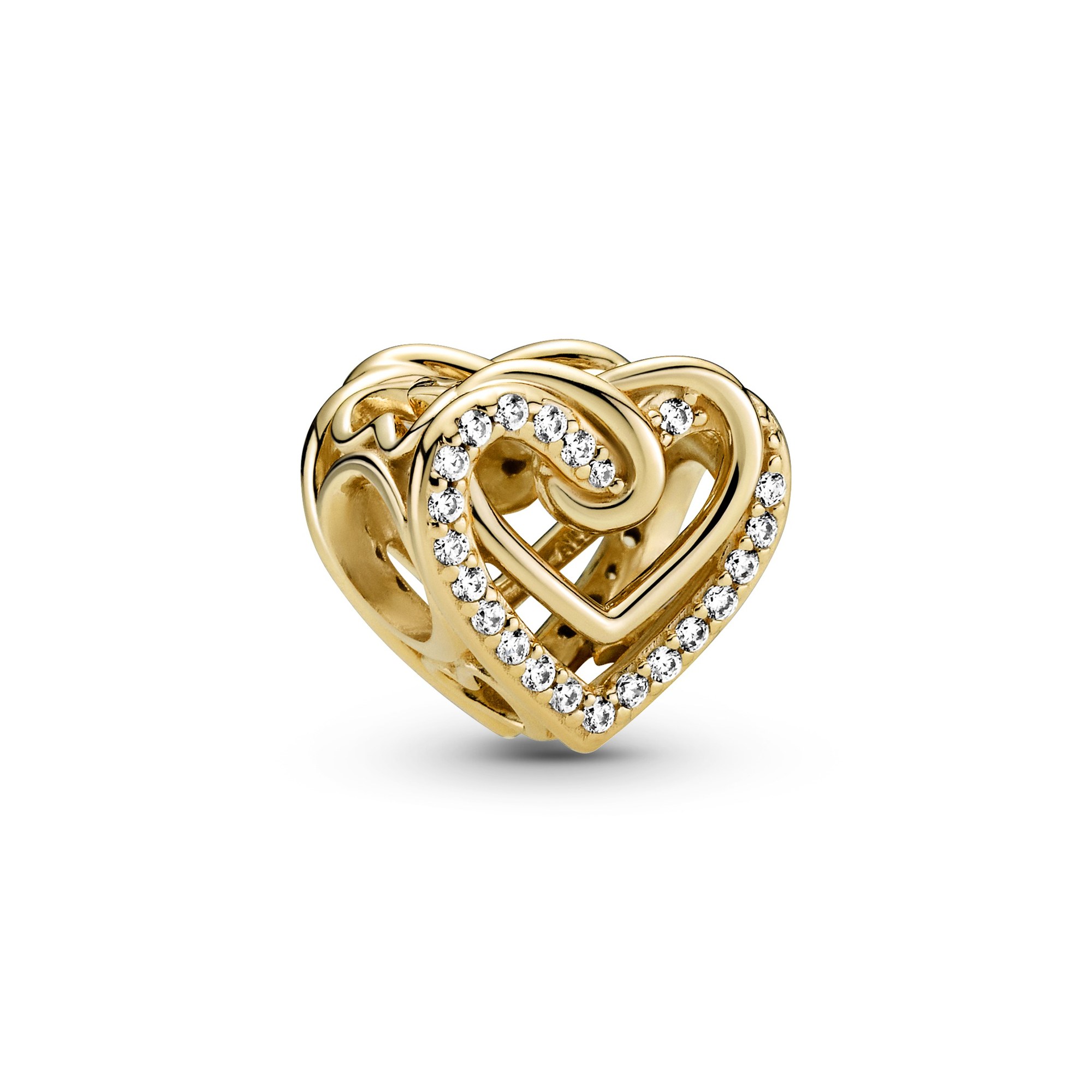 Pandora Sparkling Herz Charm - Gelbgold vergoldet - Zirkonia