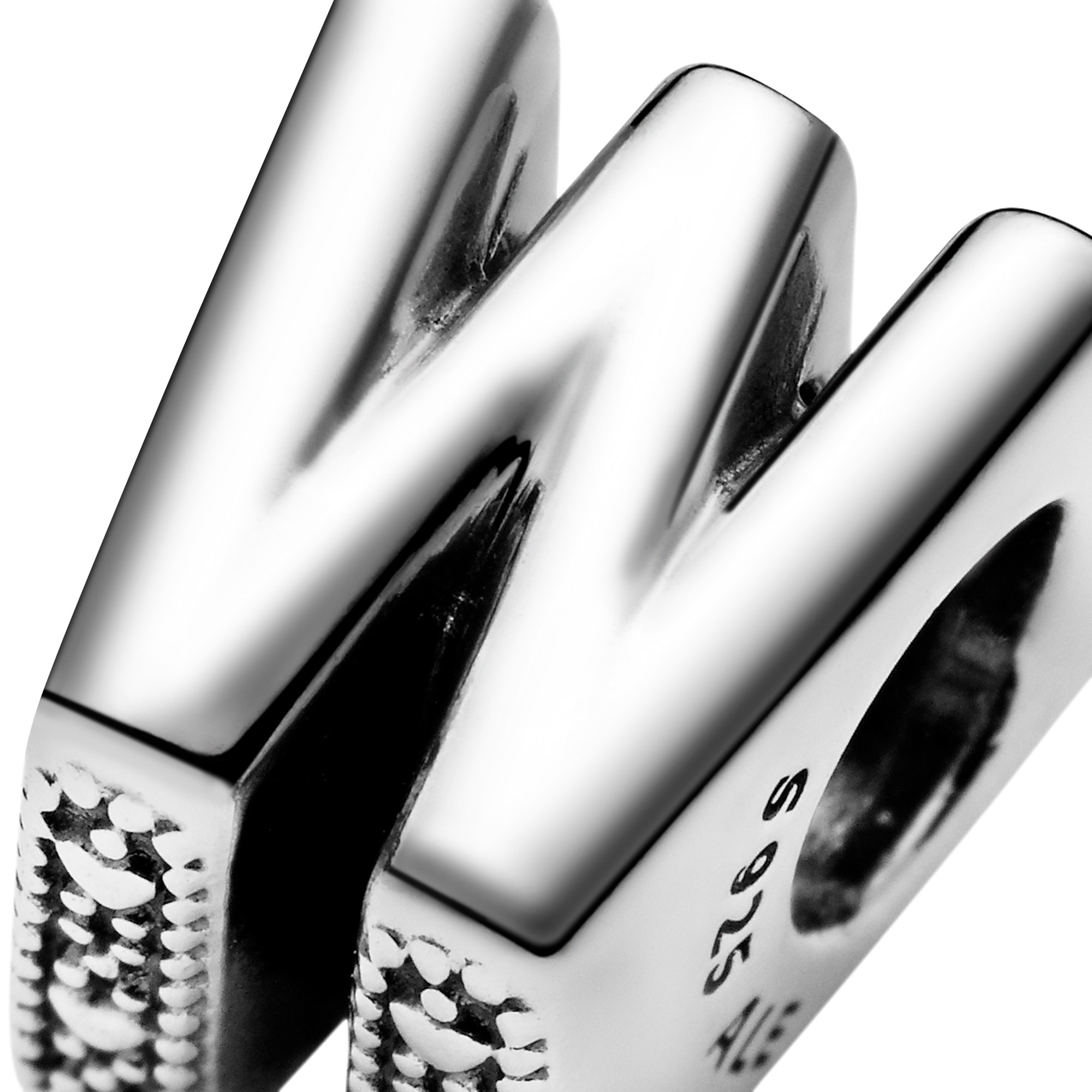 PANDORA Charm - Buchstabe W - Letter W - 925 Sterling Silber – Ansicht 4