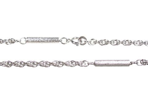 Lange Silberkette - rhodiniert - RÖRCHEN mattiert 86 cm von Juwelier Harnisch, mit eleganten mittleren Colliers und feinem Kettenmuster, ideal für stilvolle Akzente.