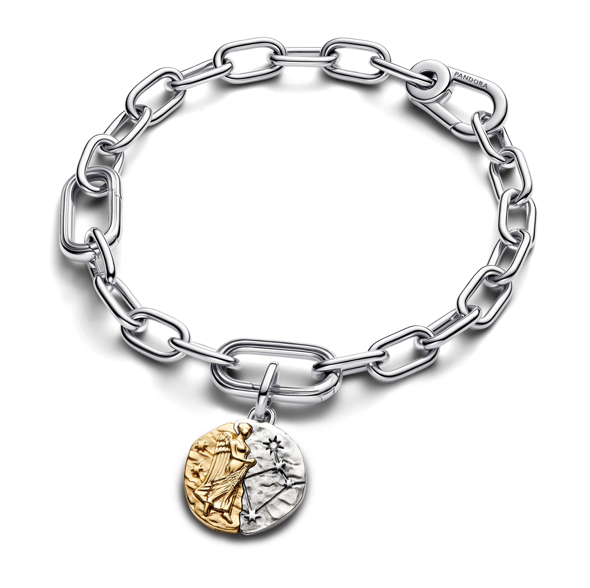 Pandora ME - Sternzeichen Jungfrau - Charm - Sterling Silber & Gelbgold Vergoldung - 16 mm – Ansicht 3