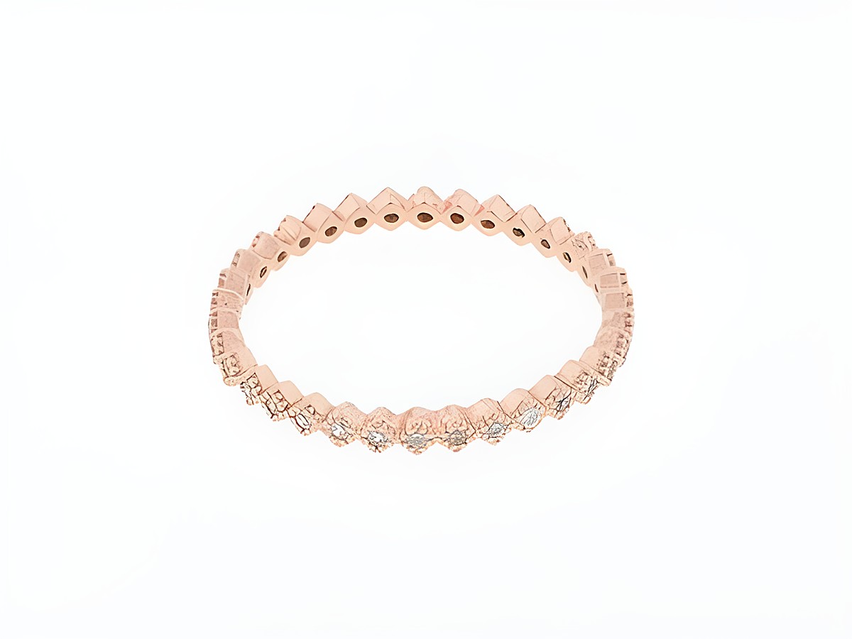 Silber Ring in rosé vergoldet, modern und zart, verziert mit Zirkonia, Größe 50, Hersteller: Juwelier Harnisch, bis Größe 50 oder 15,9.