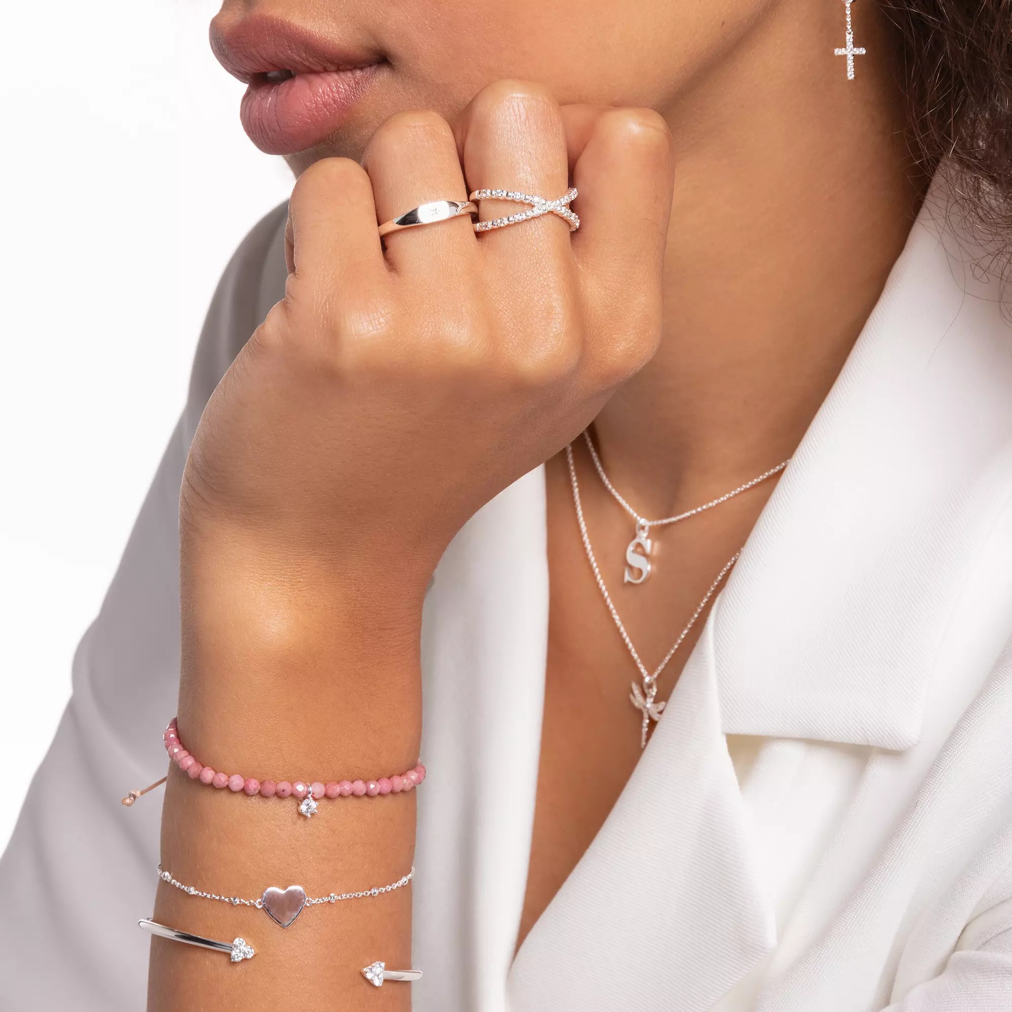 Thomas Sabo Ring Kugeln mit weißen Steinen silber – Zirkonia – Ansicht 3