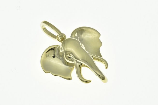 Elefantenkopf Anhänger aus Sterling Silber in Bicolor Gelbgold, tierisch gestaltet, ideal für Liebhaber der Tierwelt, Hersteller Juwelier Harnisch.