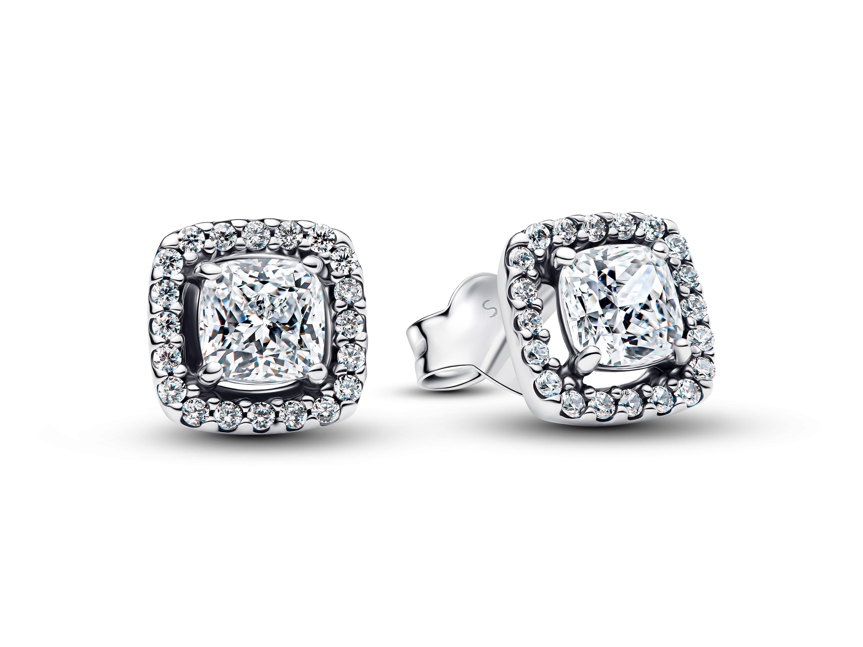 Pandora 293551C02 - Quadratische Strahlenkranz Ohrstecker - Sterling Silber - Zirkonia