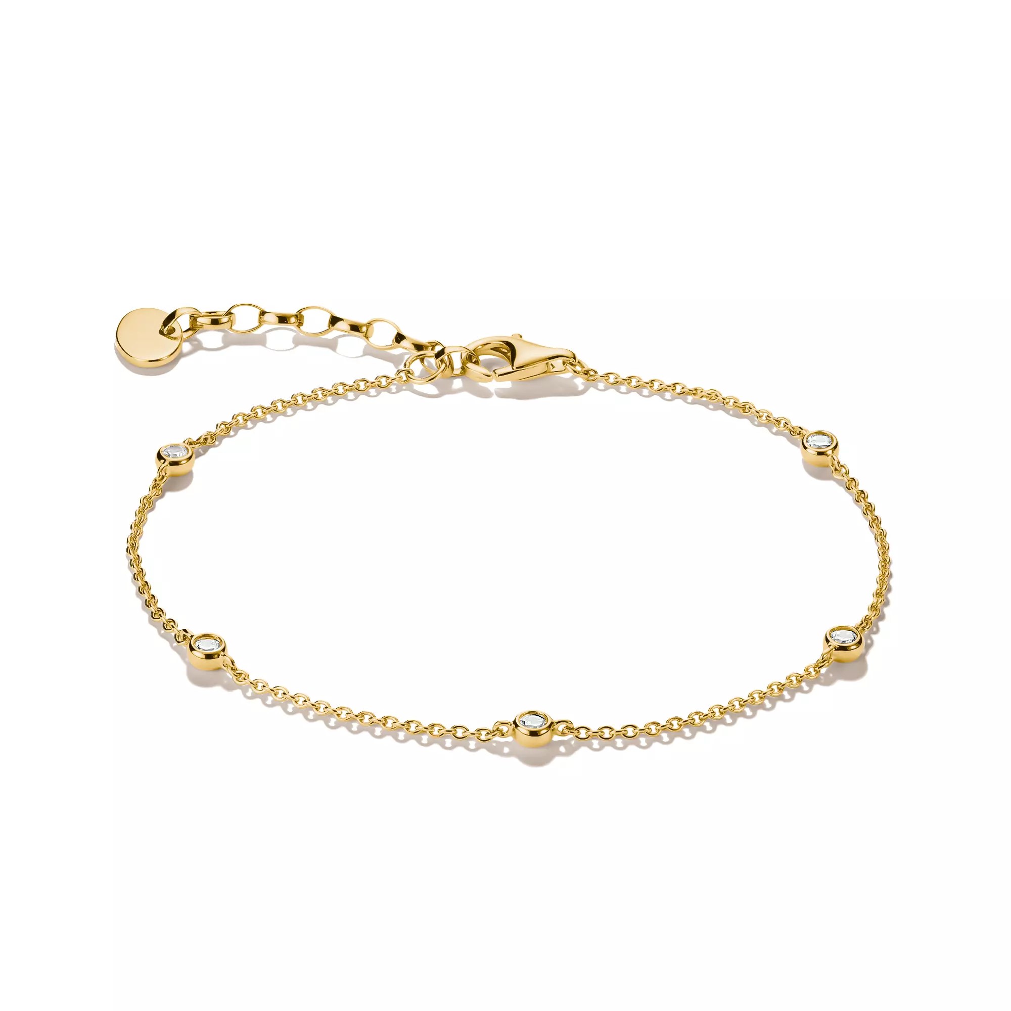 Thomas Sabo Armband mit weißem Zirkonia – vergoldet – 19 cm