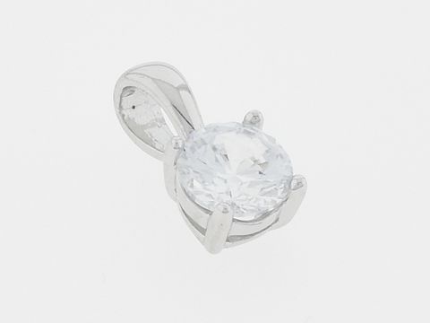 Silber Anhänger rund aus strahlendem Silber mit klarem Zirkonia, Hersteller Juwelier Harnisch, elegant und zeitlos, ideal als Schmuckstück für besondere Anlässe.