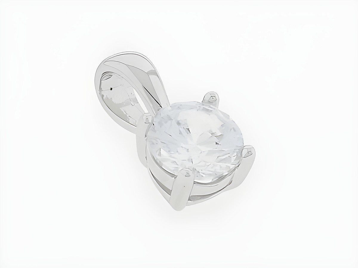 Silber Anhänger rund aus strahlendem Silber mit klarem Zirkonia, Hersteller Juwelier Harnisch, elegant und zeitlos, ideal als Schmuckstück für besondere Anlässe.