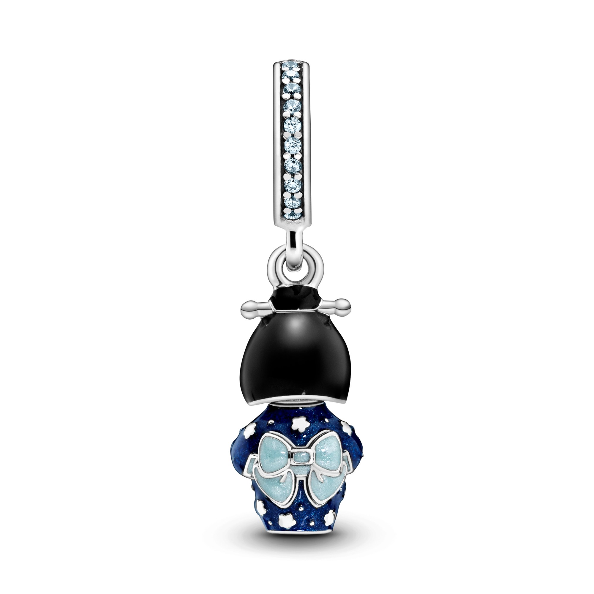 Pandora Charm-Anhänger - Japanische Puppe - Blauer Kimono - Silber – Ansicht 5
