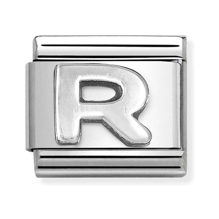 Nomination Composable Classic Charm Buchstabe R - Edelstahl, Sterling Silber oxidiert
