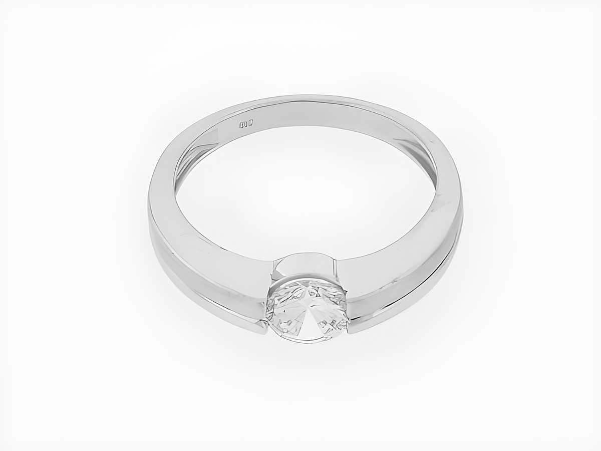 Ring Silber rhod. - Gr. 56 - zeitlos - teilmattiert - Zirkonia, Hersteller: Juwelier Harnisch, eleganter Schmuck mit strahlendem Stein, perfekt für besondere Anlässe.