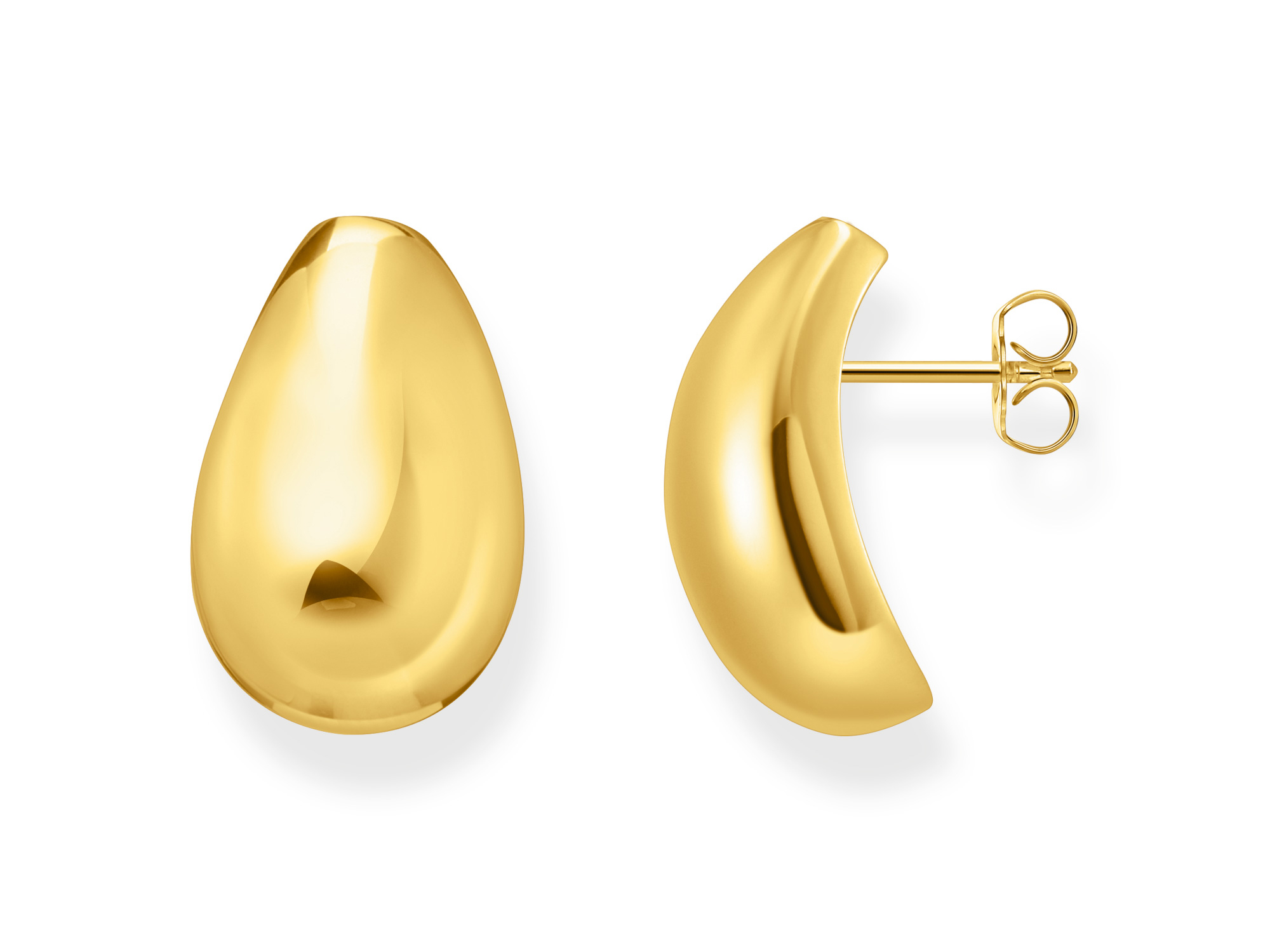 Thomas Sabo H2308-413-39 HOOP EARRINGS aus Silber mit 750er Vergoldung, elegant geschwungenes Design, glänzende Oberfläche, perfekte Akzentuierung für jedes Outfit.