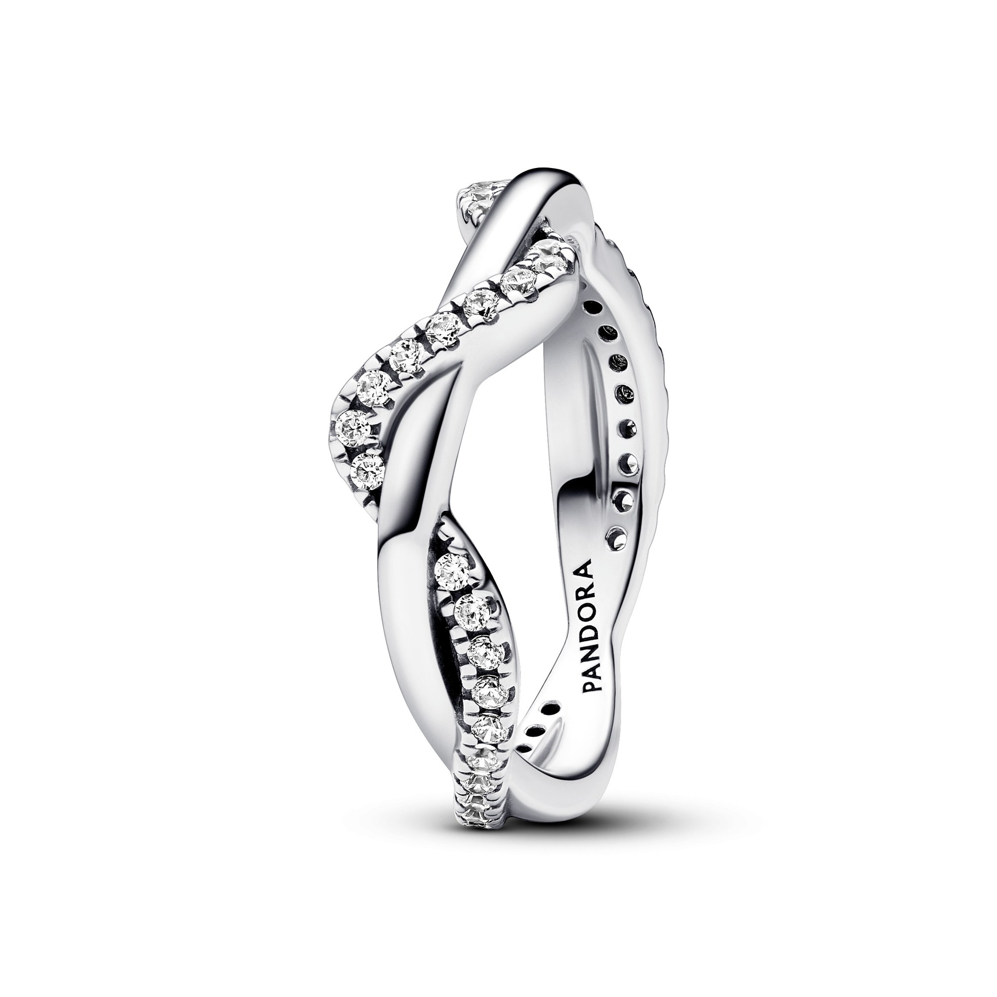 Pandora Funkelnde Verschlungene Welle Ring - Sterling Silber - Zirkonia klar