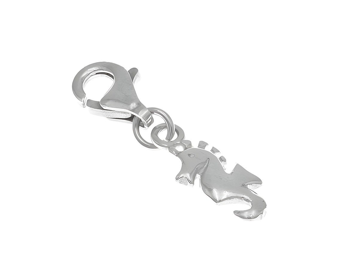 Charmanhänger in Form eines polierten Seepferdchens aus Sterling Silber, Hersteller Juwelier Harnisch, ideal für die persönliche Schmuckkollektion.