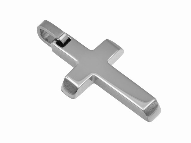 Edelstahl Kreuz Anhänger poliert 25 mm von Juwelier Harnisch, elegantes und zeitloses Design, ideal als Schmuckstück oder als Geschenk, hochwertige Verarbeitung.