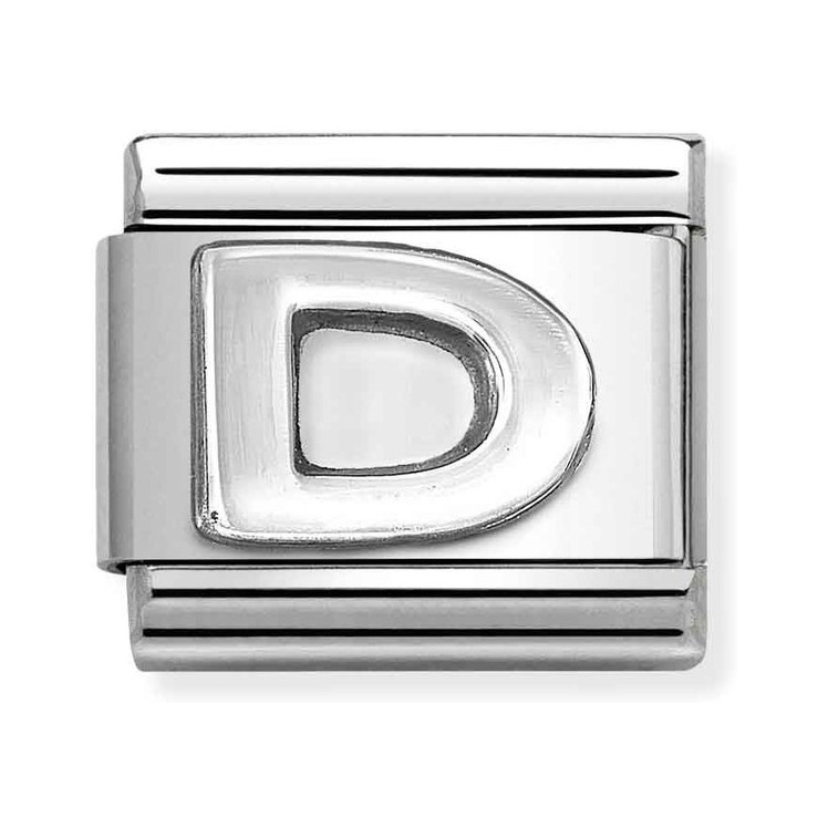 Nomination Composable Classic Charm Buchstabe D - Edelstahl, Sterling Silber oxidiert