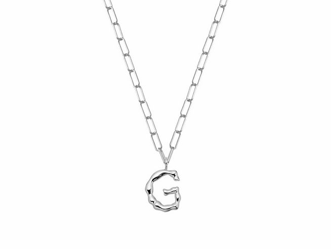 Xenox Sterling Silber Kette XS4150W/G mit einer Kettenlänge von 45 cm, präsentiert einen Buchstaben G als Anhänger im stilvollen Design. Ideale Ergänzung für jedes Outfit.