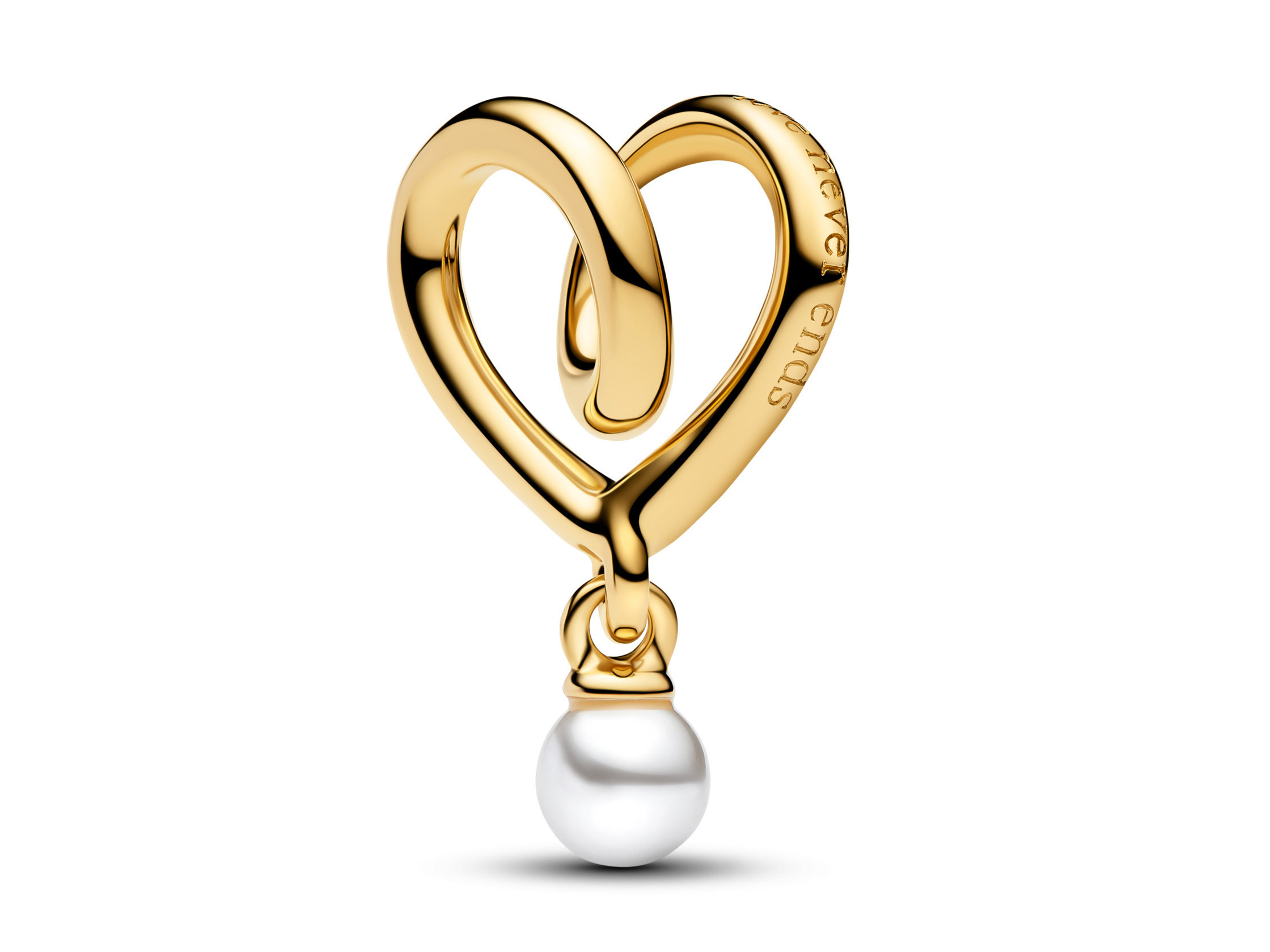 Pandora 764138C01 - Eingehülltes Herz Charm - Gelbgold Vergoldung - Lacquered artificial pearl