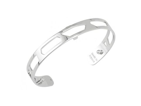 Armreif von Les Georgettes in Silber mit einem minimalistischen Design. Das 8 mm breite Accessoire hat geometrische Aussparungen und ist aus hochwertigem Material gefertigt.