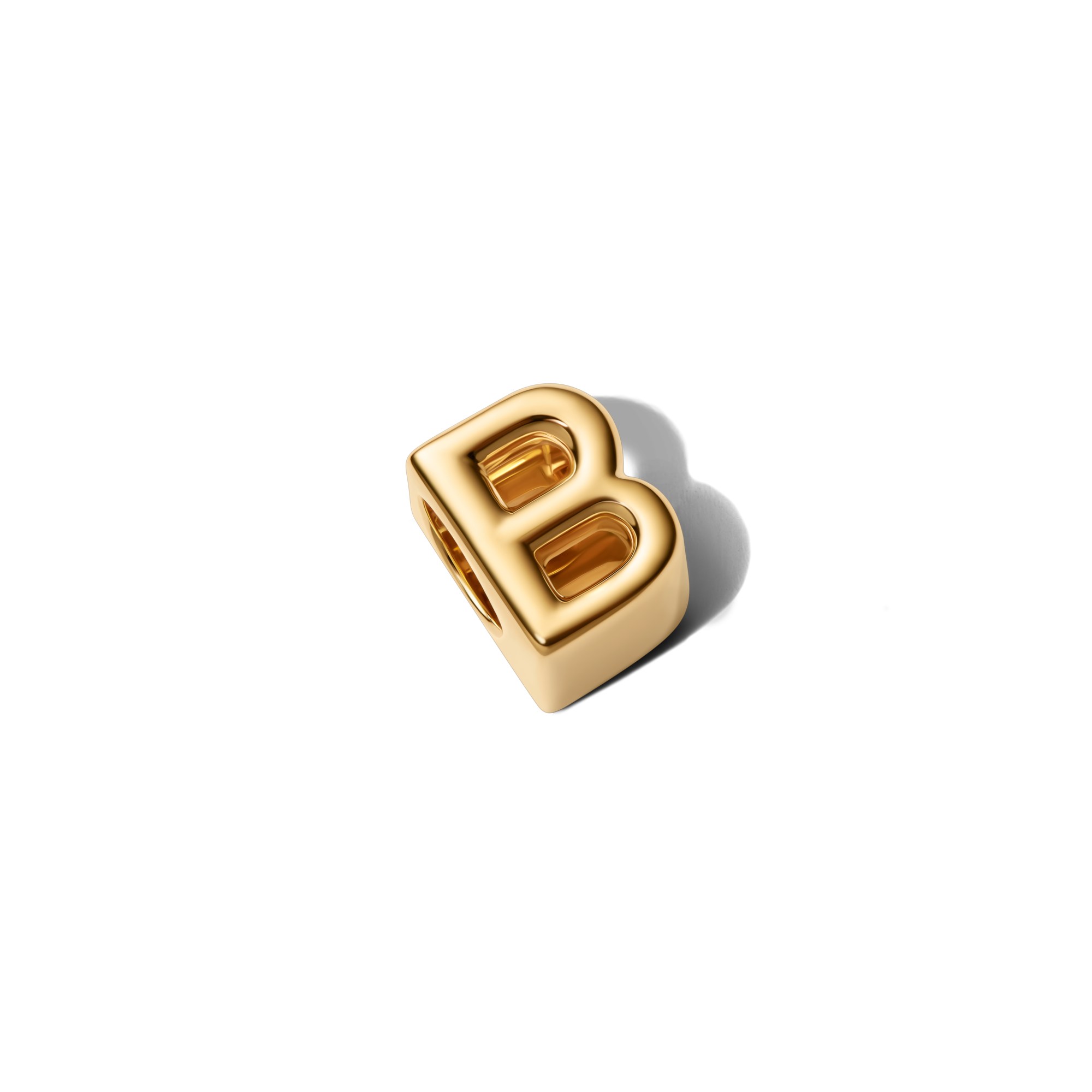 Pandora Buchstabe B - Alphabet - Mini Charm Gelbgold Vergoldung – Ansicht 3