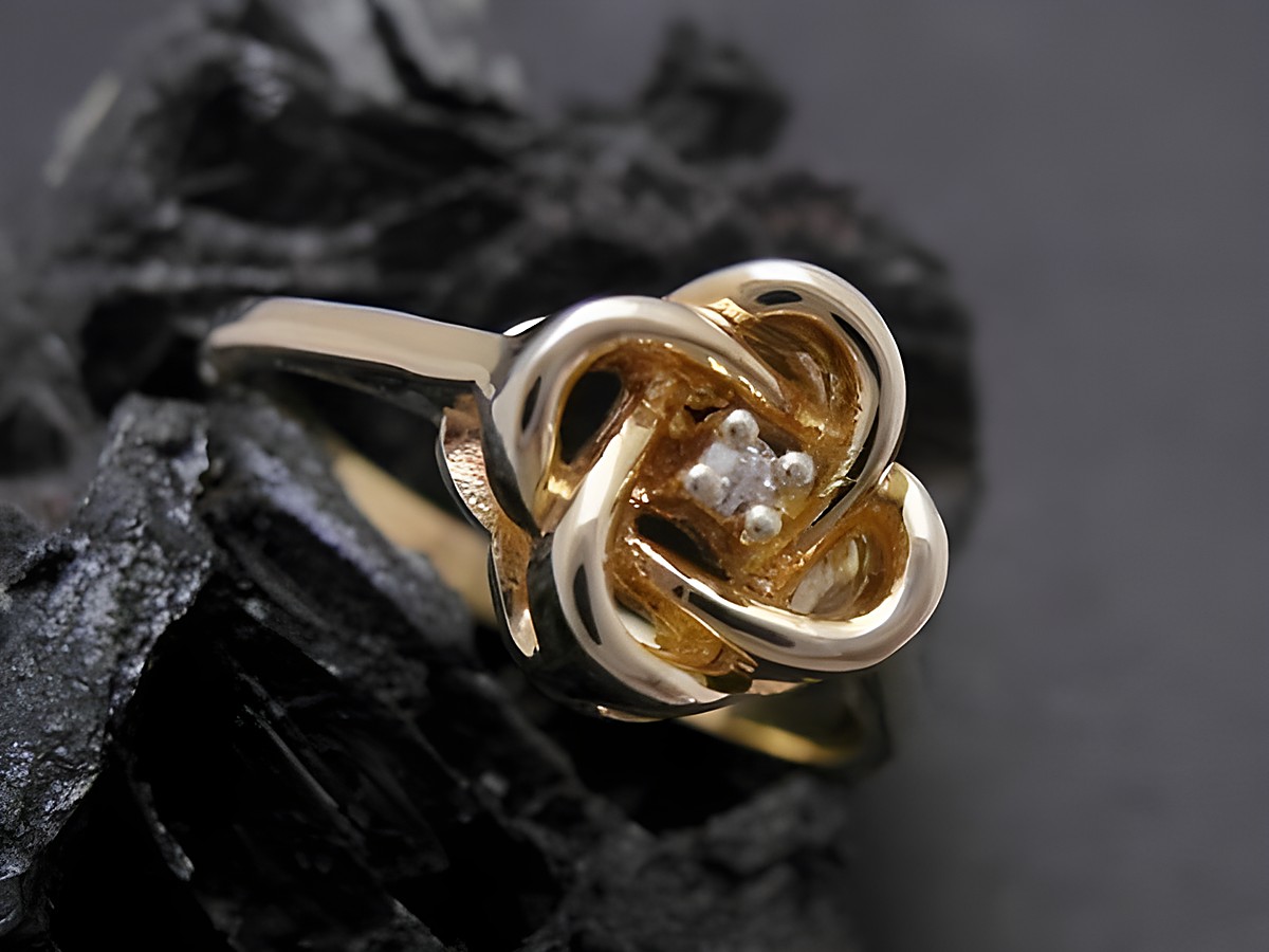 Gold Ring - symbolisch - Gold 333 - Diamant - Goldring - Gr. 53, Hersteller: Juwelier Harnisch, bis Gr. 54/17,5, mit einem eleganten design und strahlendem Diamanten.