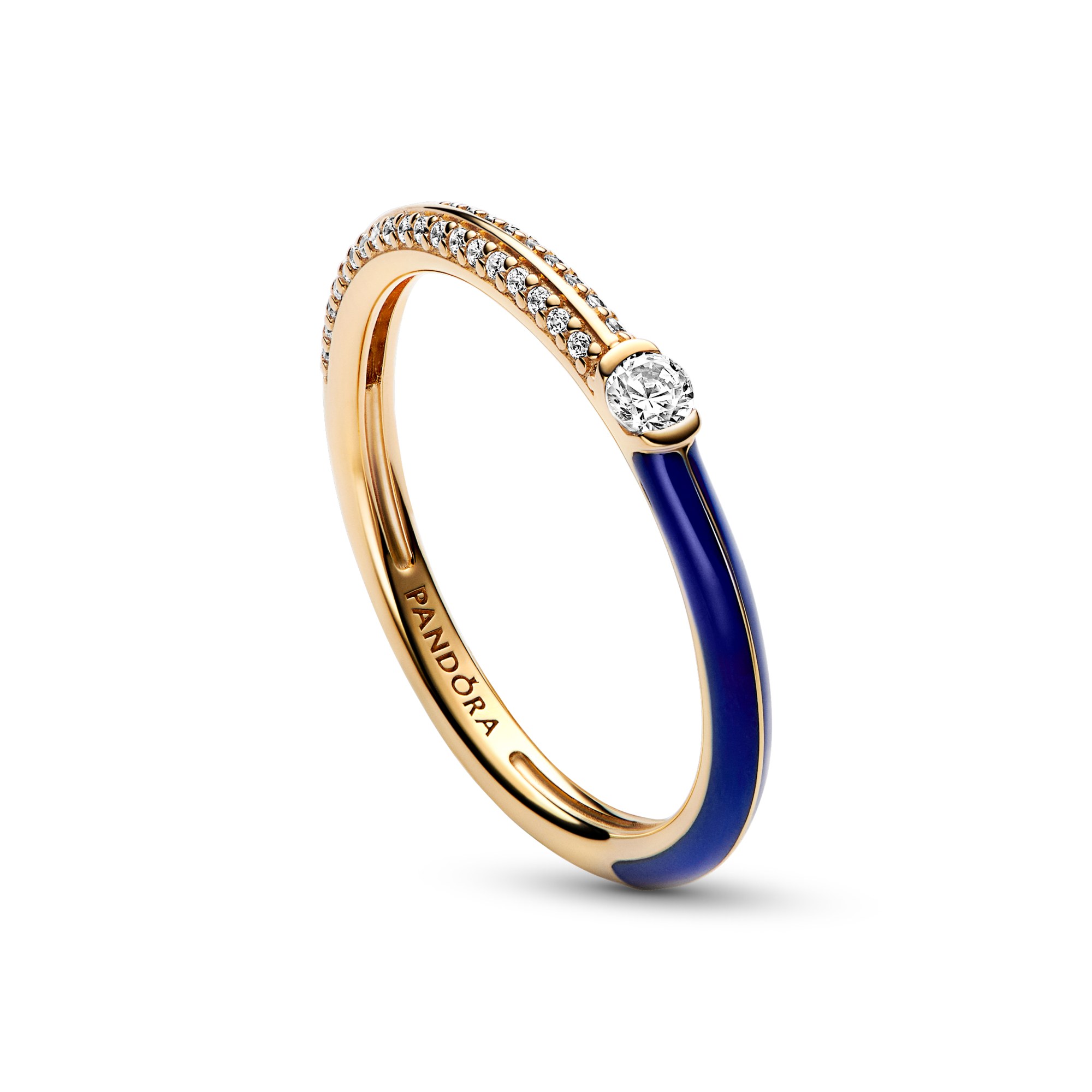 Pandora ME Pavé & Blau Doppelring - Gelbgold Vergoldung – Ansicht 3