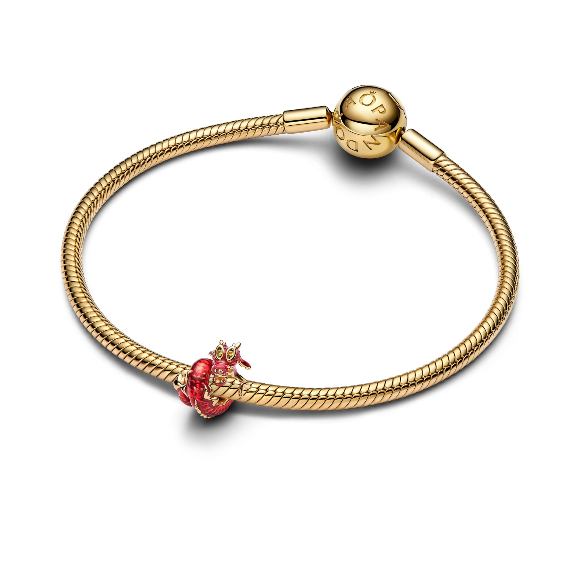Pandora Disney - Charm Mushu Drache - Gelbgold Vergoldung – Ansicht 3