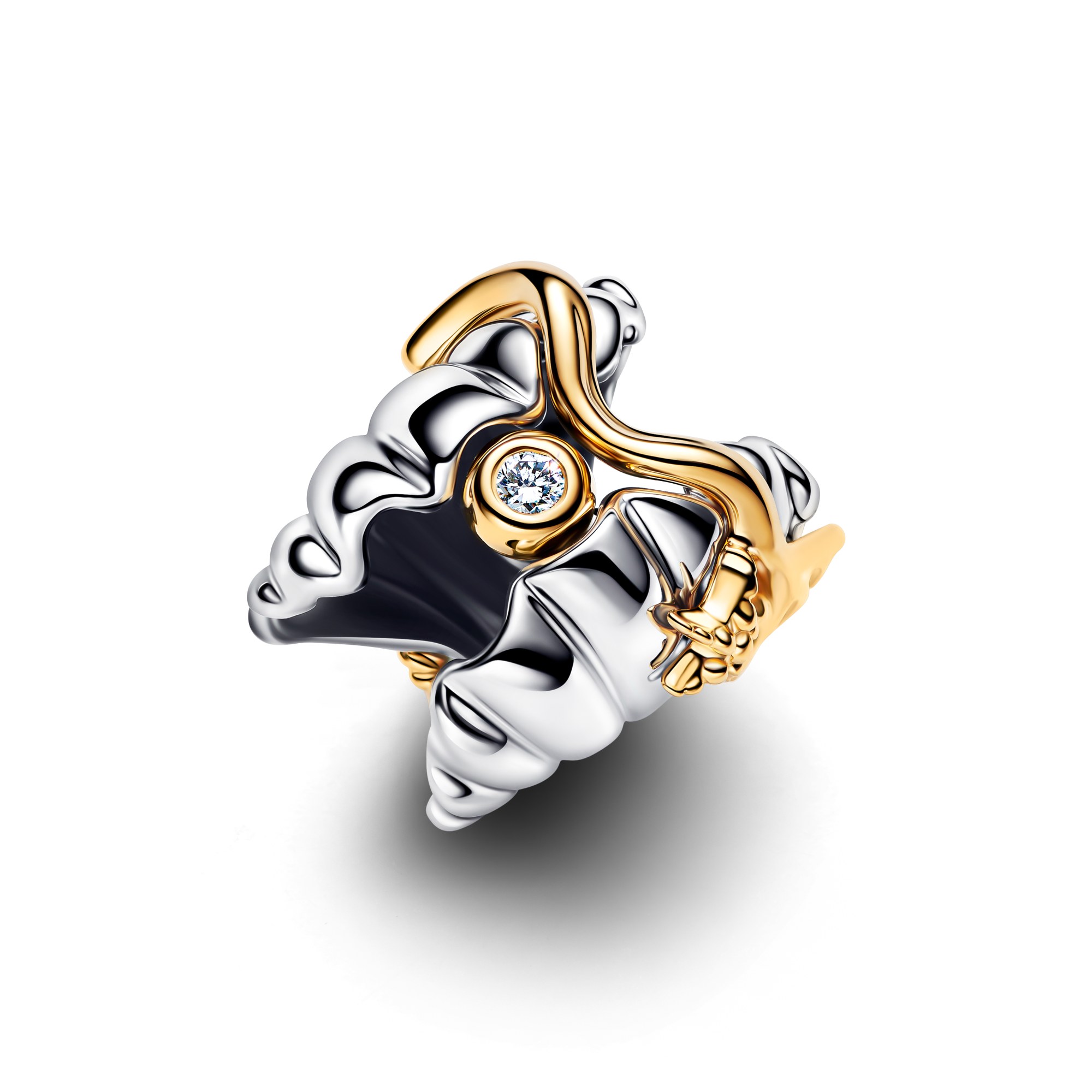 Pandora Disney Prinzessinnen Arielle Muschel - Diamant Lab-Grown - Gelbgold Vergoldung – Ansicht 4