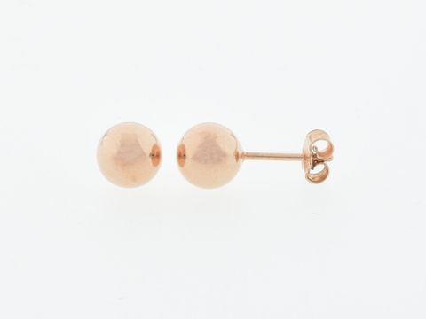 Silber Ohrringe Kugel Silber rosé vergoldet 7 mm Stecker Hersteller Juwelier Harnisch Ohrstecker ohne Stein.