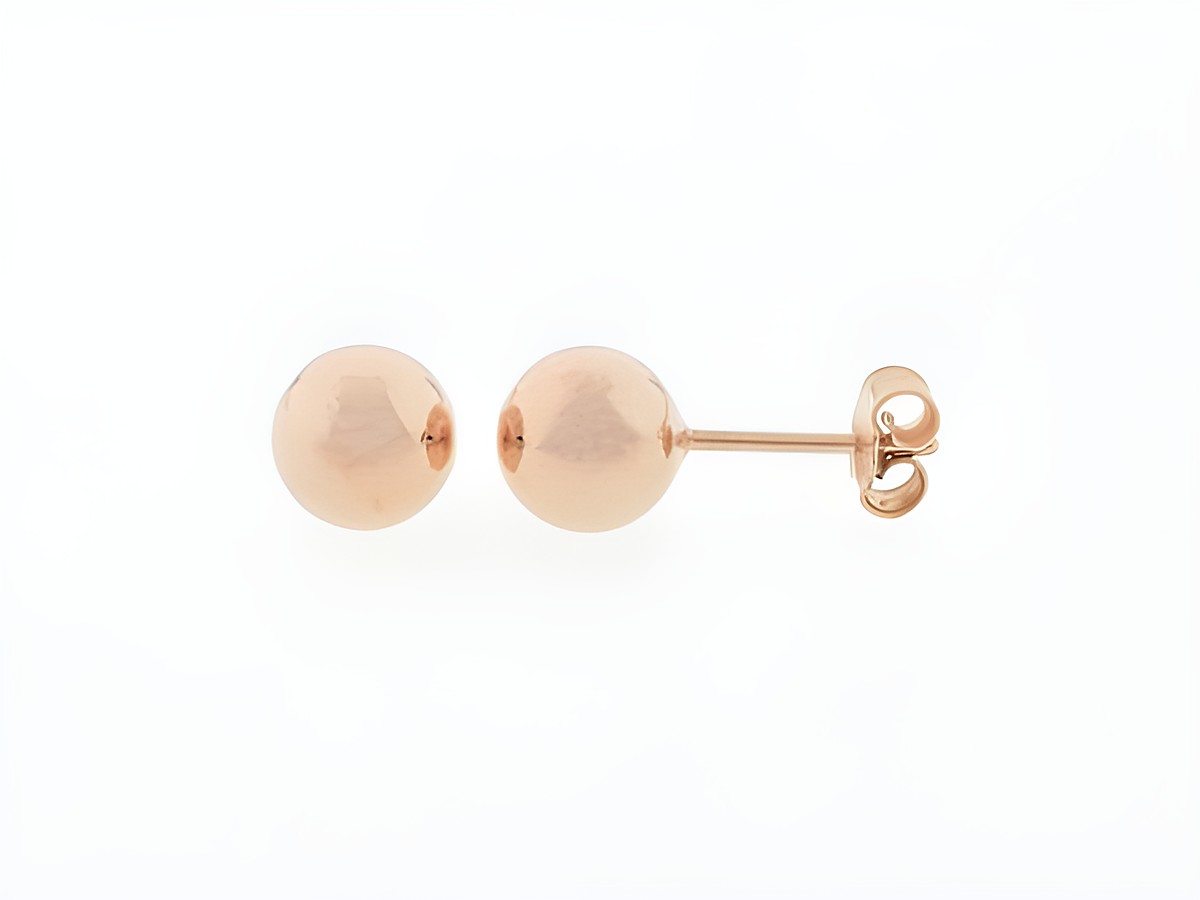 Silber Ohrringe Kugel Silber rosé vergoldet 7 mm Stecker Hersteller Juwelier Harnisch Ohrstecker ohne Stein.