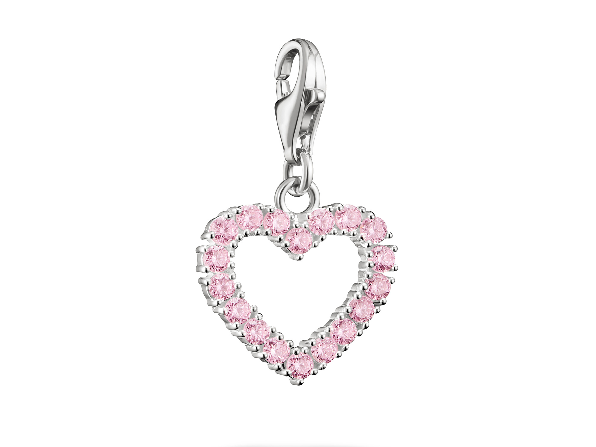 Thomas Sabo Connect - 2241-051-9 Tokyo Crush Charm Pink Heart - Sterling Silber & Zirkonia - Pink - Charm mit Öse