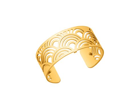 Armreifen von Les Georgettes in Gold mit einem eleganten Wellenmuster. Breite 25 mm, Modellnummer 7027440, ideal für stilvolle Akzente.