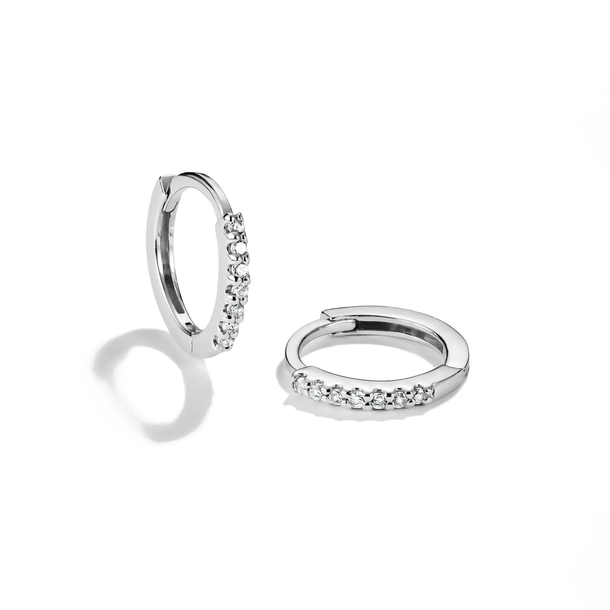 Thomas Sabo Creolen mit weißem Zirkonia – Silber – 10,5 mm hoch – Ansicht 3