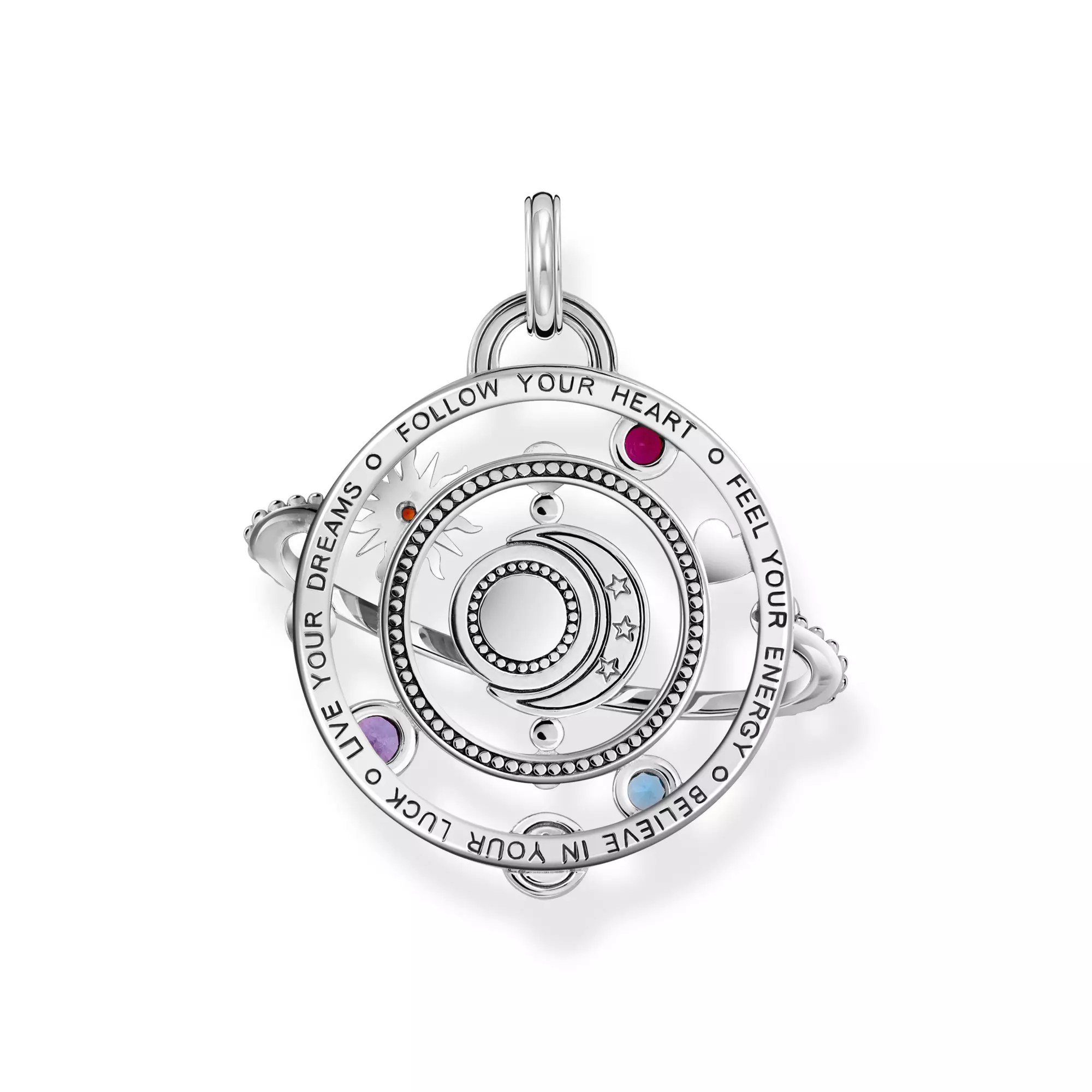 Thomas Sabo Cosmic Amulet Anhänger - Bunt - Silber gesch. - Keramik + Lab Grown Saphir & Spinell – Ansicht 3