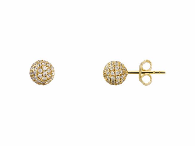 Xenox Sterling Silber Ohrringe XS6088G CLASSIC CIRCLE in Gelbgold Vergoldung, zeitloses Design mit funkelnden Zirkonia-Steinen, perfekt für elegante Anlässe und den täglichen Gebrauch.