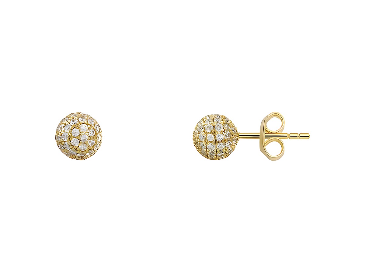 Xenox Sterling Silber Ohrringe XS6088G CLASSIC CIRCLE in Gelbgold Vergoldung, zeitloses Design mit funkelnden Zirkonia-Steinen, perfekt für elegante Anlässe und den täglichen Gebrauch.