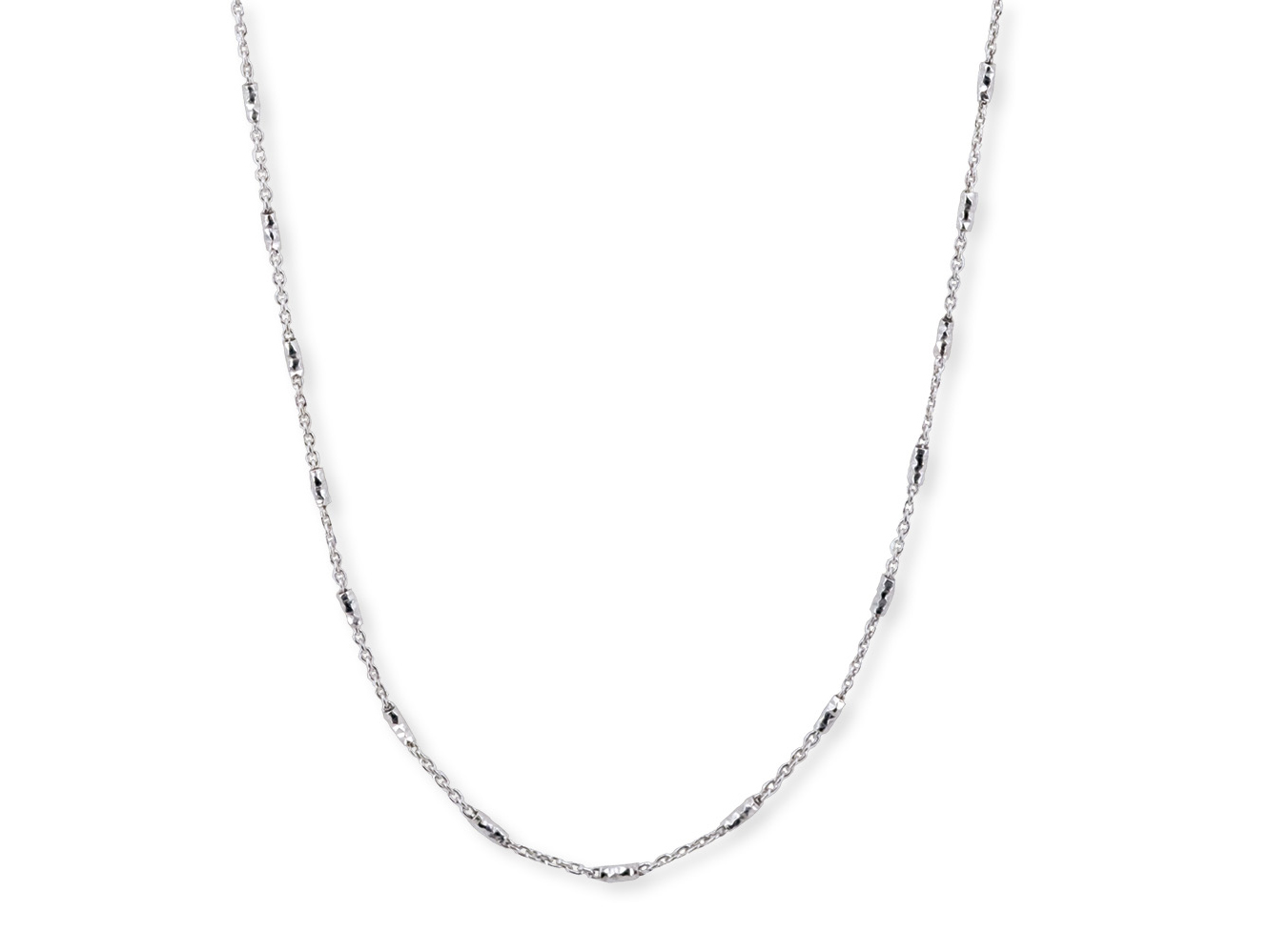 Elegante Ankerkette aus Silber mit rhodinierten Elementen von Engelsrufer, Länge 57 cm, ideal für stilvolle Auftritte und vielseitige Kombinationen.