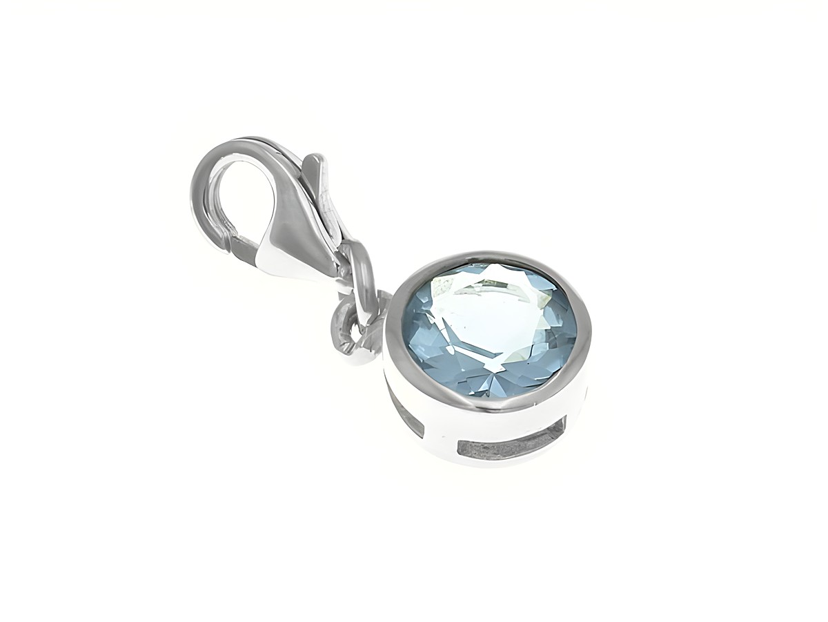Charmanhänger aus Sterling Silber mit rundem Zirkonia, poliert und von Hersteller Juwelier Harnisch, ideal für Schmuckstücke und persönliche Akzente.