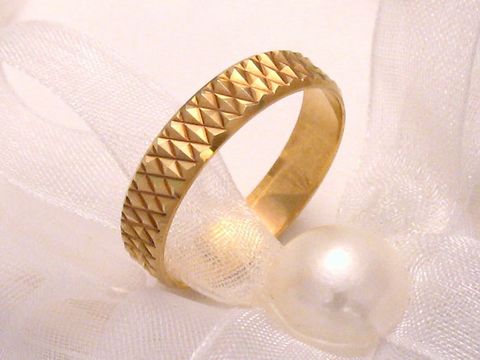 400343-0 Trauring Ehering Muster in Gold 585, Gr. 64/20,4, mit strukturierter Oberfläche, Hersteller Juwelier Harnisch, elegant und passend für den besonderen Anlass.