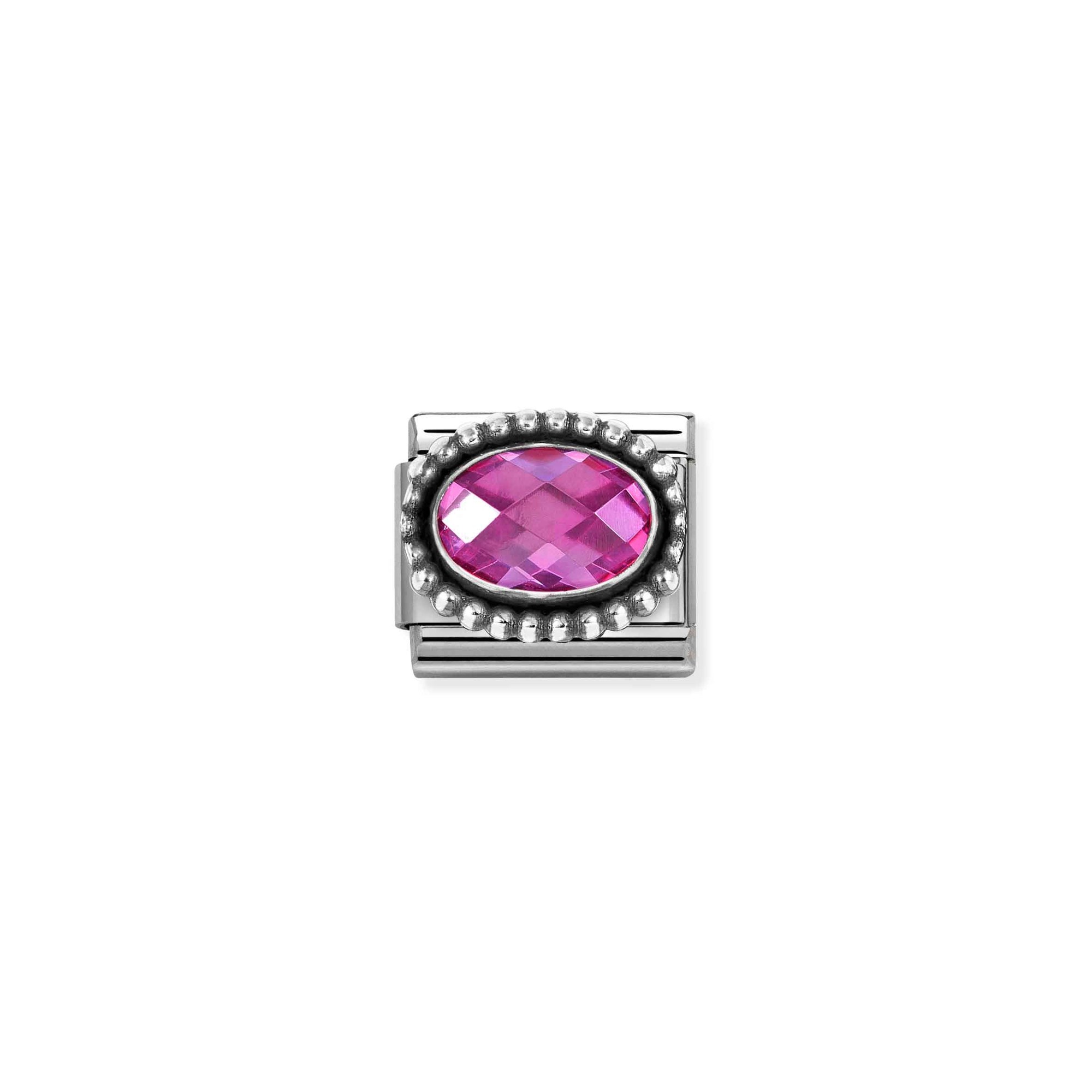 Nomination CLASSIC Element - fac. Zirkonia - oval in Sterling Silber Kugel - Fuchsia – Ansicht 2