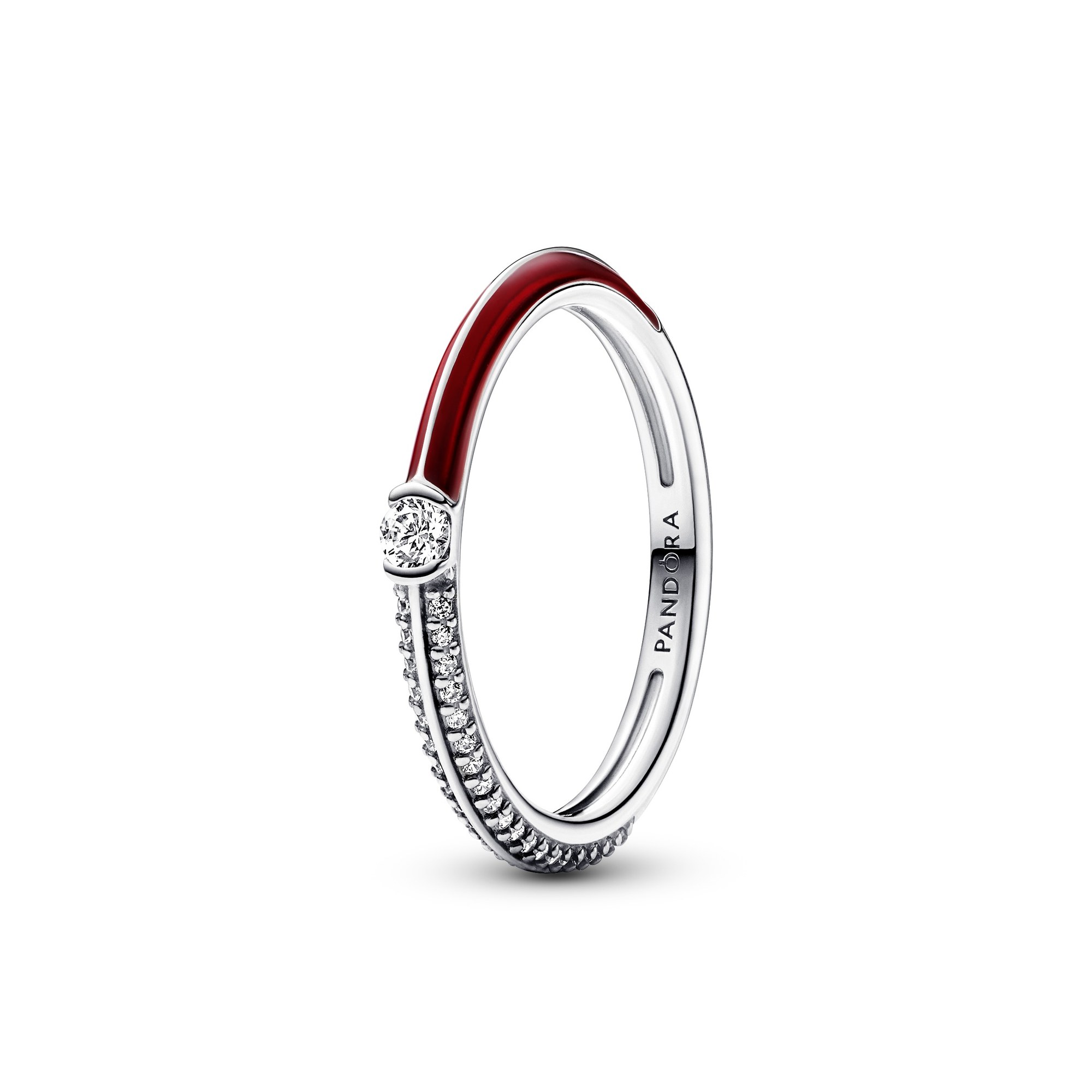 Pandora ME Ring - Pavé & roter Doppelring - Silber - Zirkonia Rot