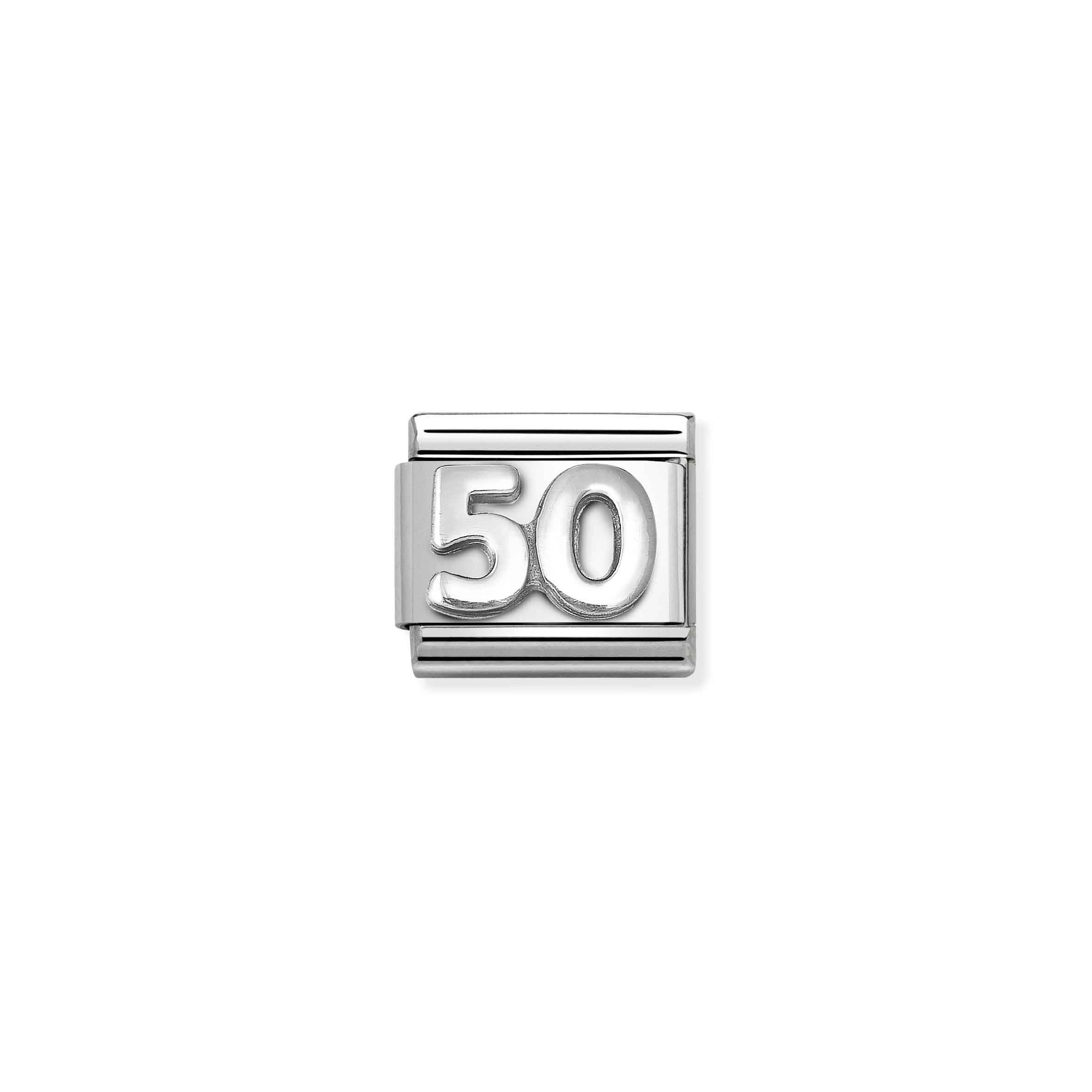 Nomination Composable Classic Charm Zahl 50 - Edelstahl, Sterling Silber