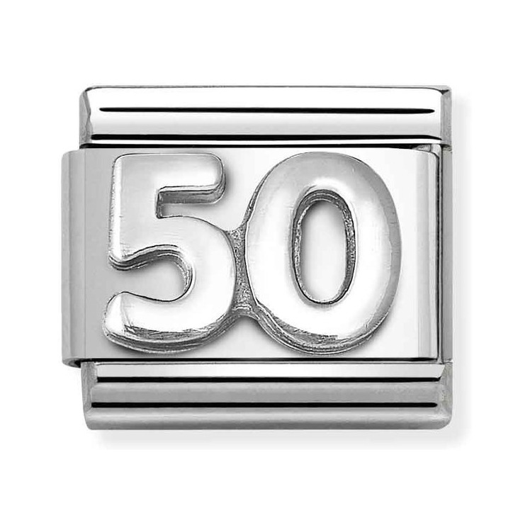 Nomination Composable Classic Charm Zahl 50 - Edelstahl, Sterling Silber