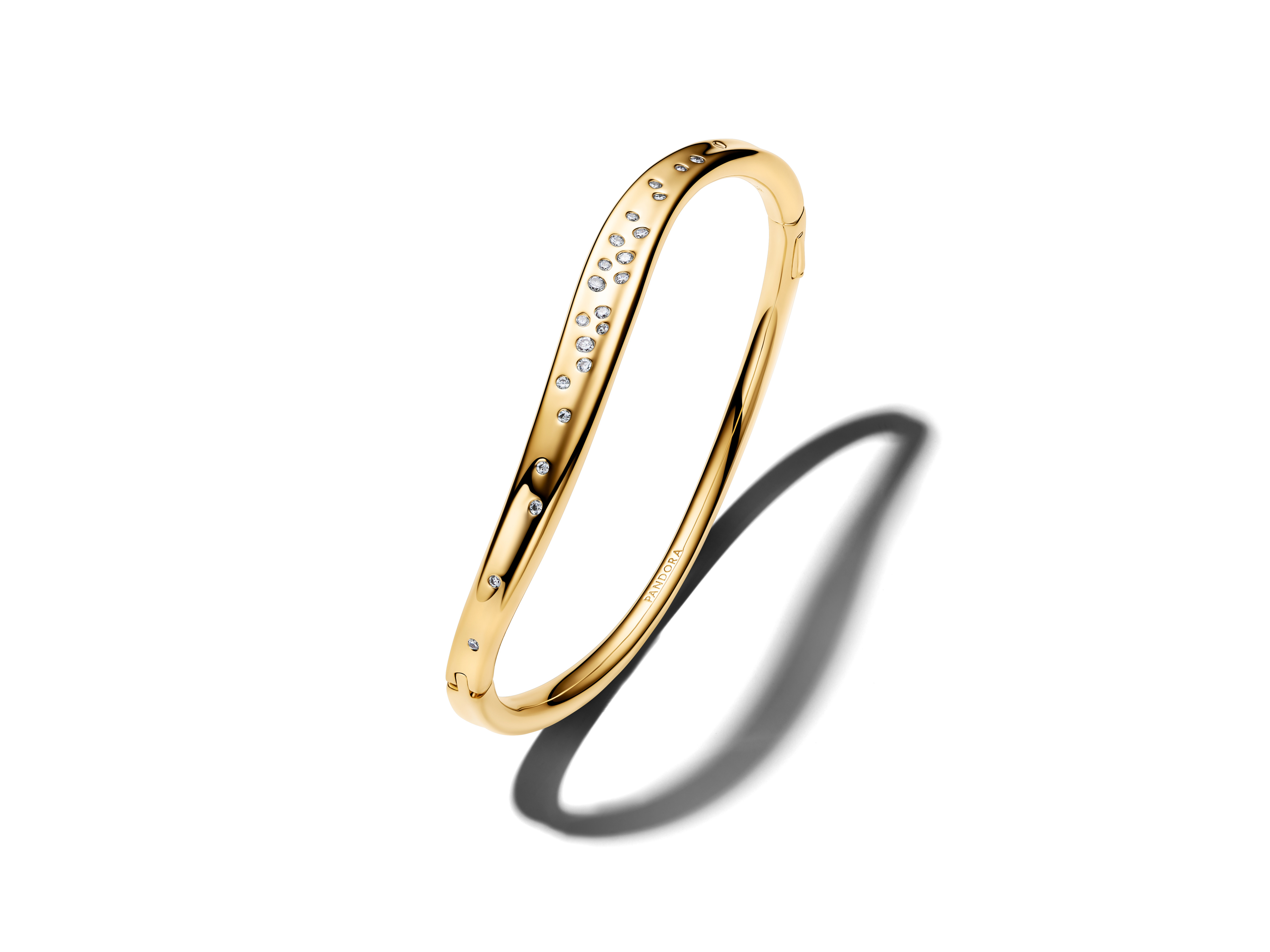 Pandora 564655C01-3 - Organisch geformter Armreif mit Steinen Zirkonia 19,00 cm - Gelbgold Vergoldung