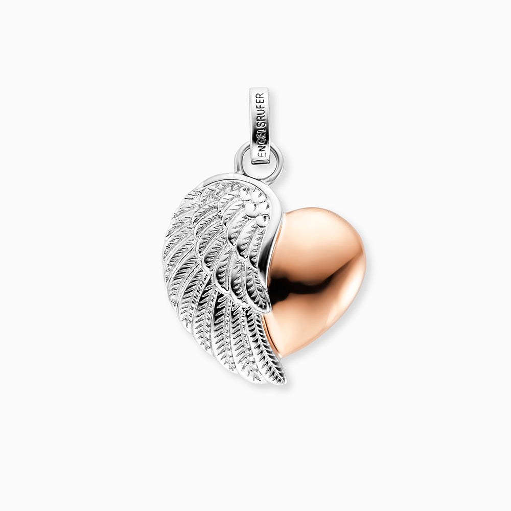 Engelsrufer Herzflügel Anhänger Bicolor - Roségold vergoldet auf Silber – Ansicht 2