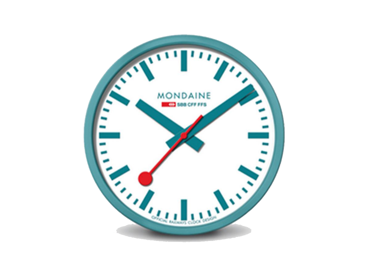 Mondaine Wanduhr Türkis - A990.CLOCK.10SBD Clocks - 25 cm