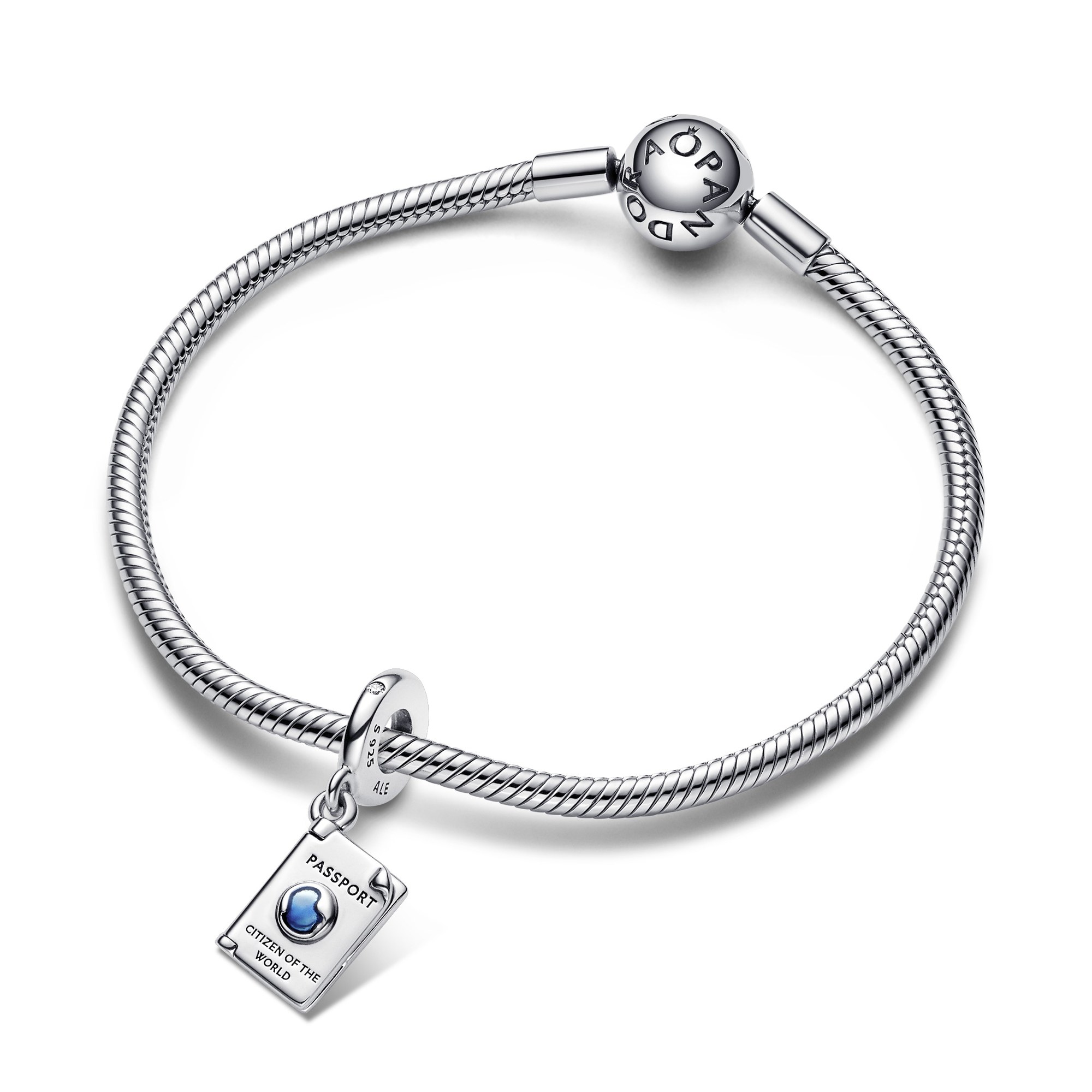 Pandora Aufklappbarer Reisepass Charm-Anhänger - Sterling Silber Ansicht 3 – Ansicht 3