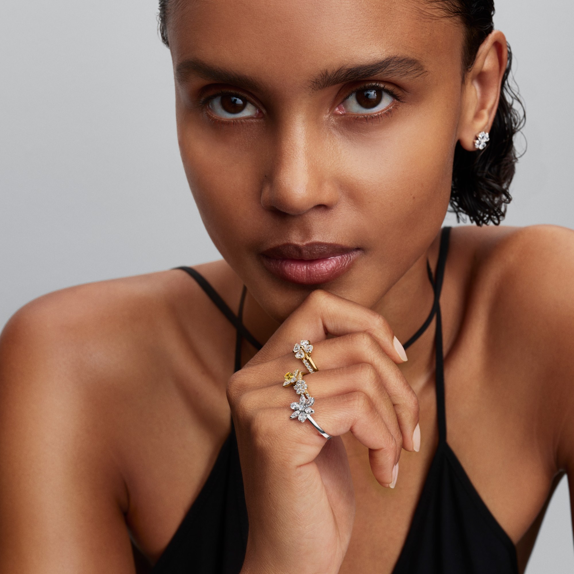 Pandora Funkelnde Blume Ring - Gelbgold Vergoldung - Zirkonia – Ansicht 3